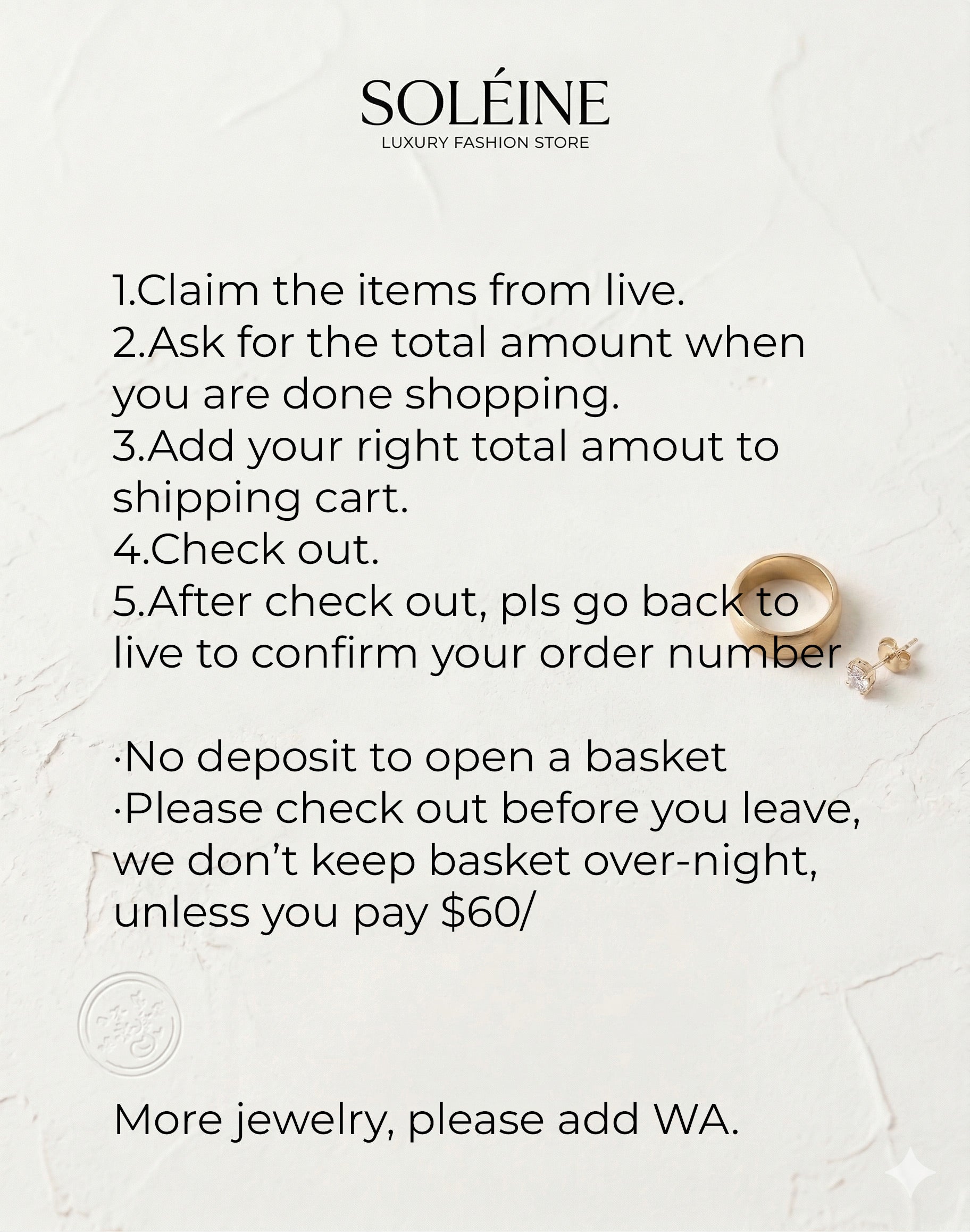 Pay your Basket for the Live sale